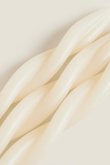 PACK OF DECORATIVE SPIRAL DINNER CANDLES (PACK OF 3) - Light ecru by Zara - Image 3