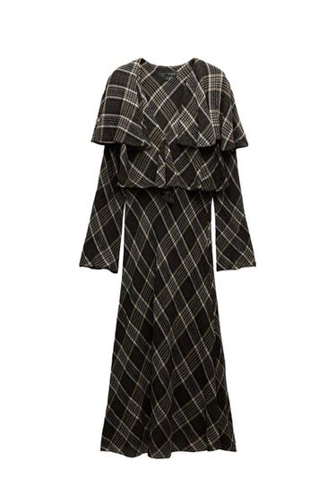 PLAID RUFFLED DRESS ZW COLLECTION