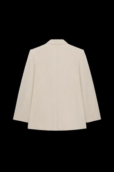 STRAIGHT FIT BLAZER WITH SHOULDER PADS AND TWO BUTTONS - Light beige by Zara