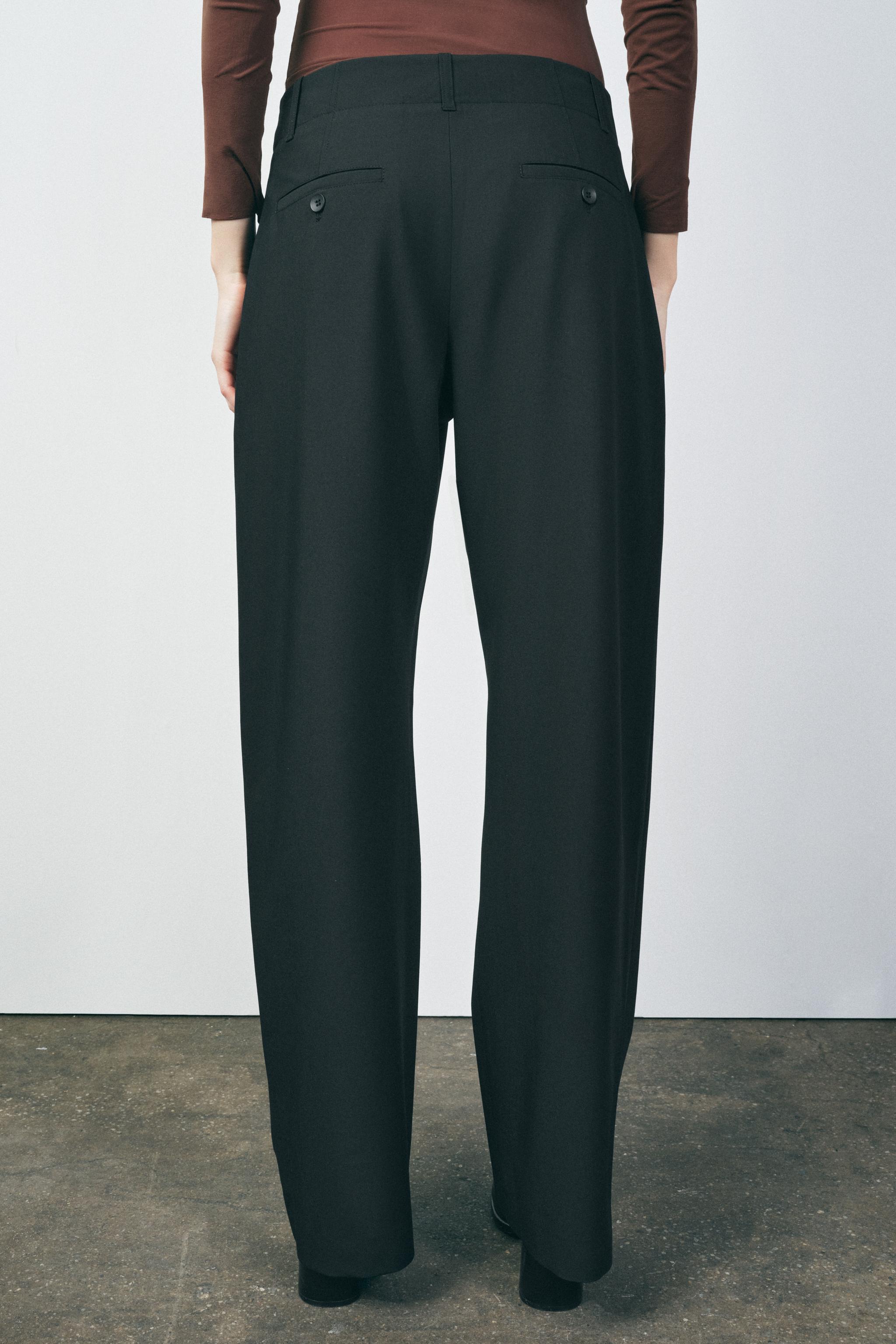 ZW COLLECTION STRAIGHT LEG PANTS - Black | ZARA United States