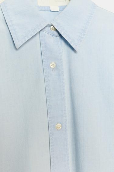TRF REGULAR DENIM SHIRT - Light blue by Zara - Image 6