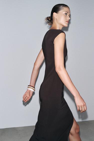 ZW COLLECTION FITTED DRESS - Dark brown by Zara - Image 1