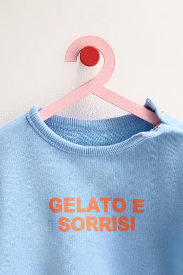 ZARA TIMELESS - BODY MOLLETON INSCRIPTION - Bleu clair de Zara - Image 2