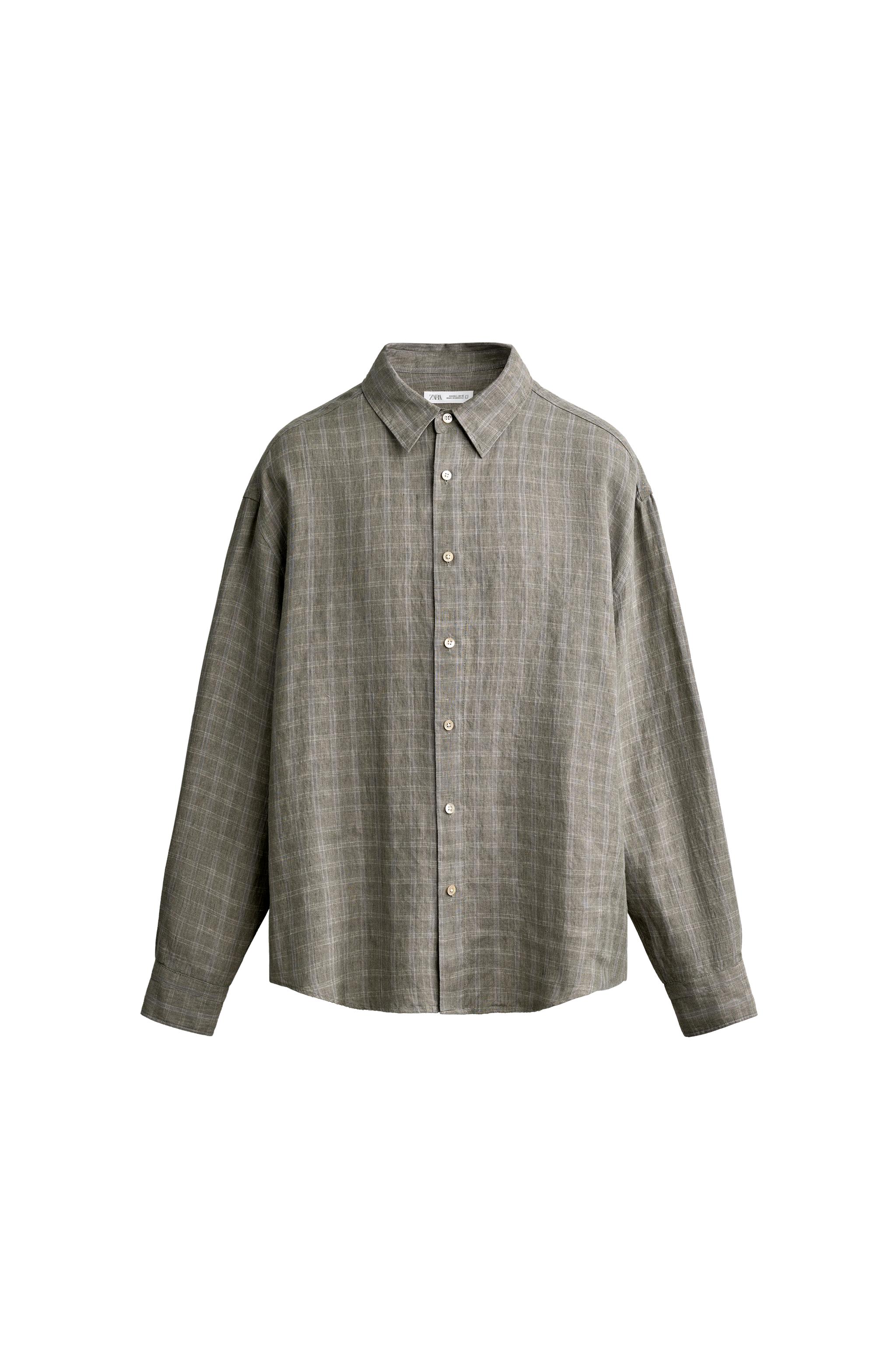 CAMISA CUADROS 100% LINO