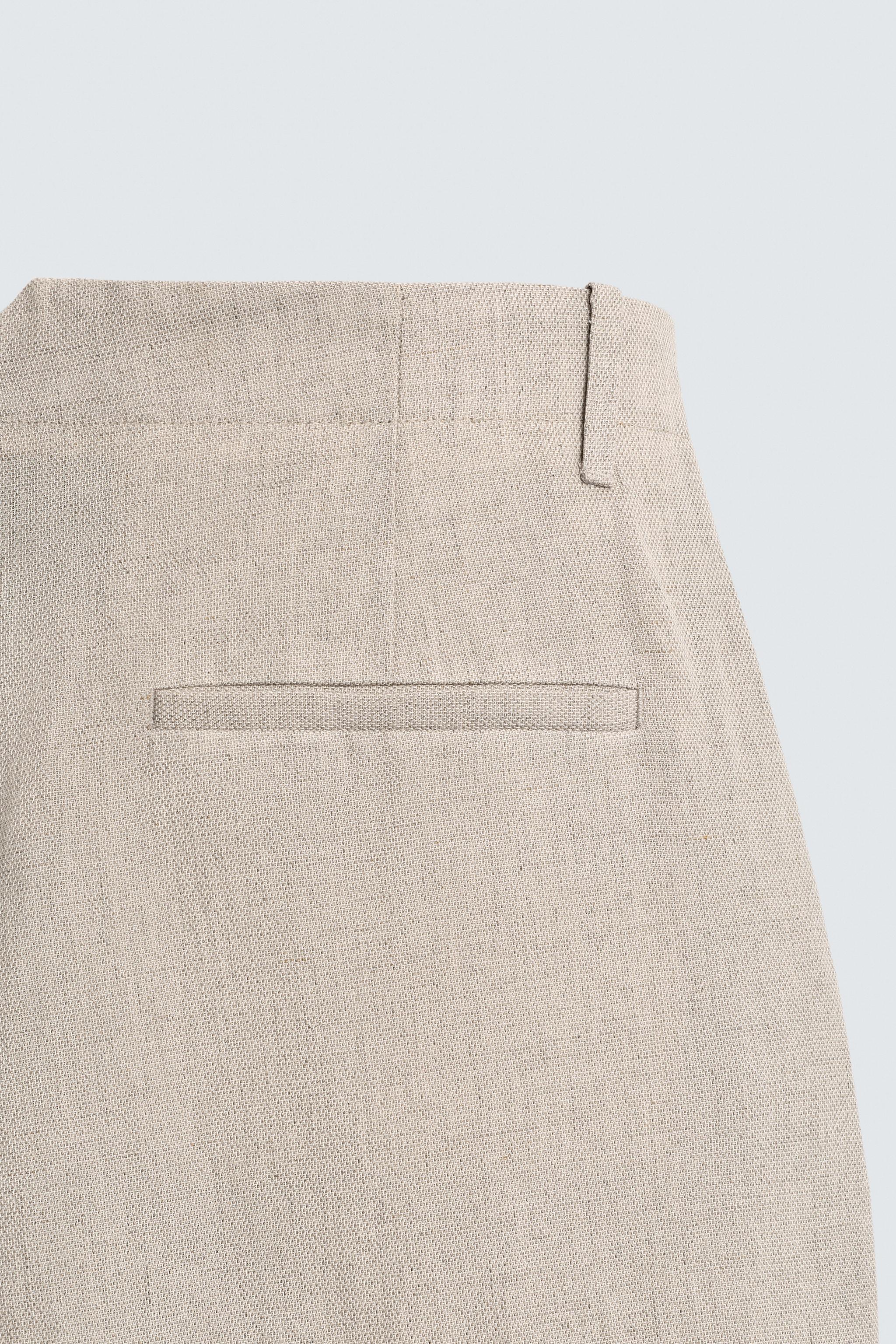 COTTON - LINEN PLEATED PANTS