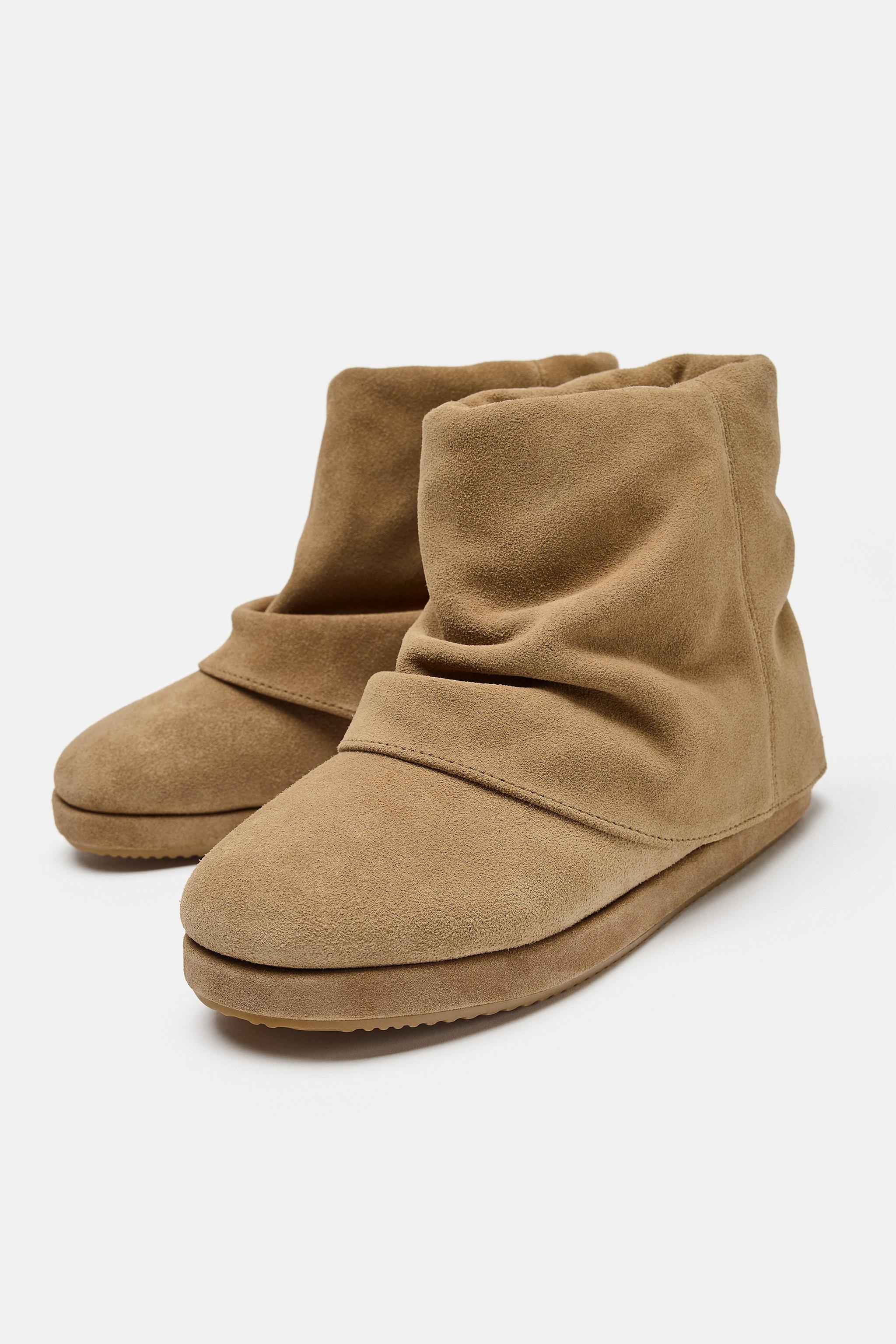 LEATHER ANKLE BOOTS WITH LAYERED DETAIL