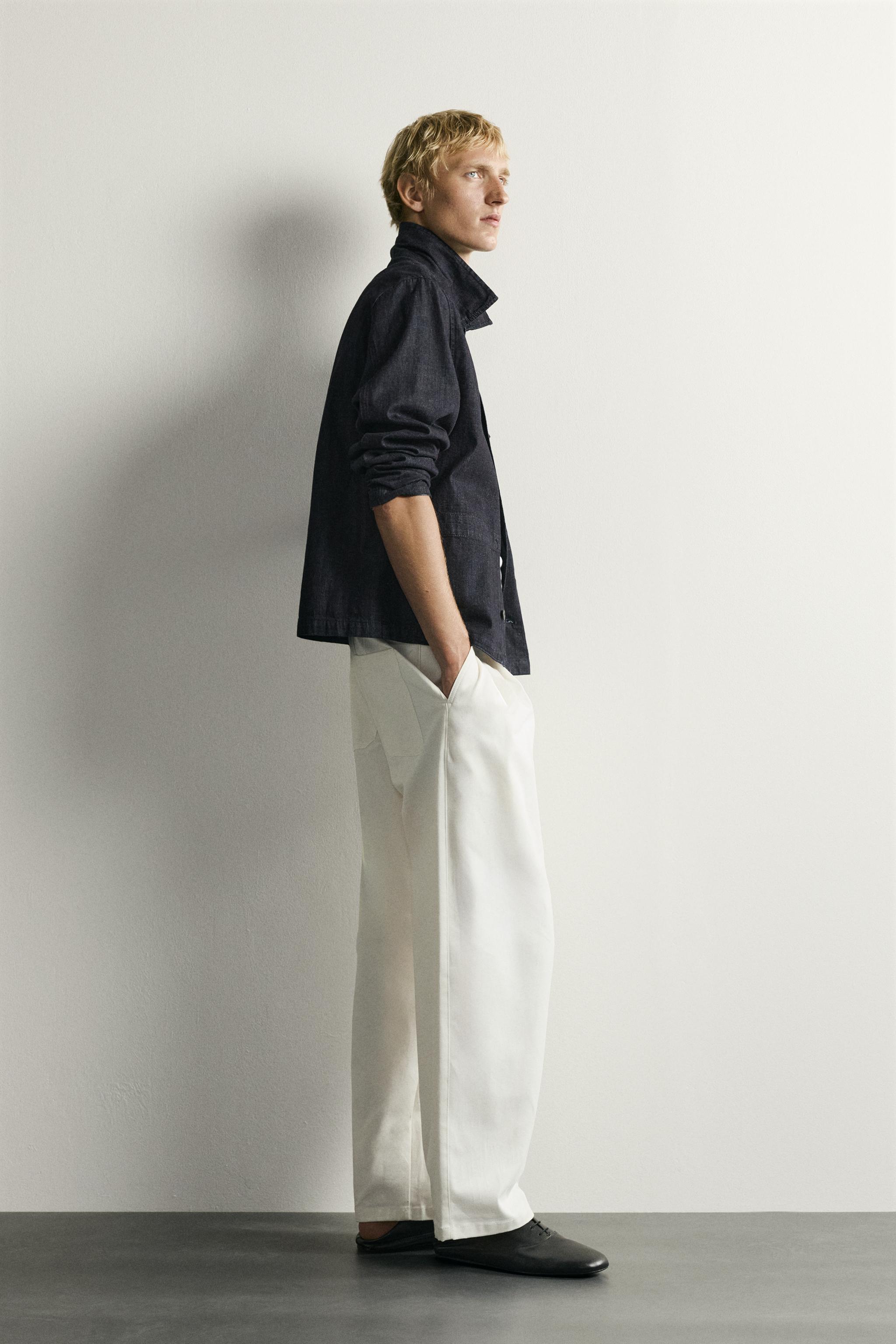 Мужские куртки Zara RELAXED FIT DENIM OVERSHIRT — фото 4