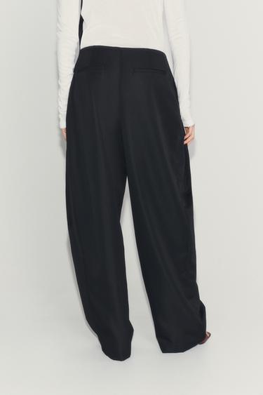 ZW COLLECTION PLEATED WIDE-LEG PANTS — Black 2