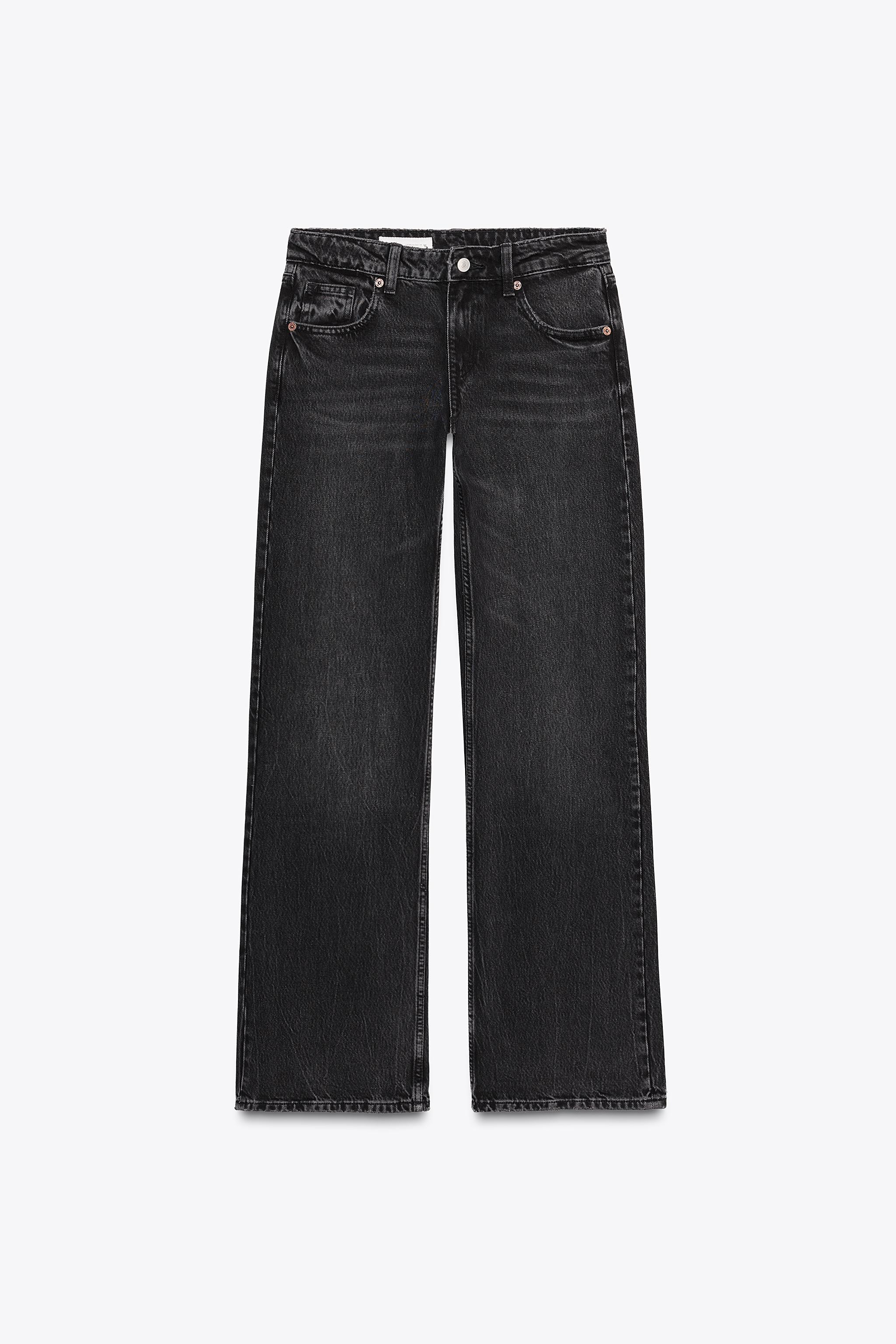 TRF LOW RISE WIDE LEG JEANS - Black | ZARA United States