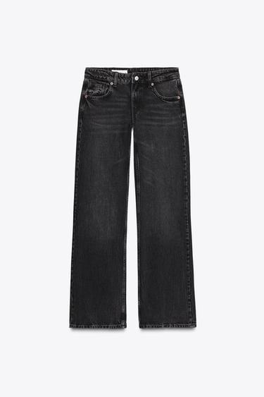 TRF WIDE-LEG LOW-RISE JEANS - Black by Zara - Image 6