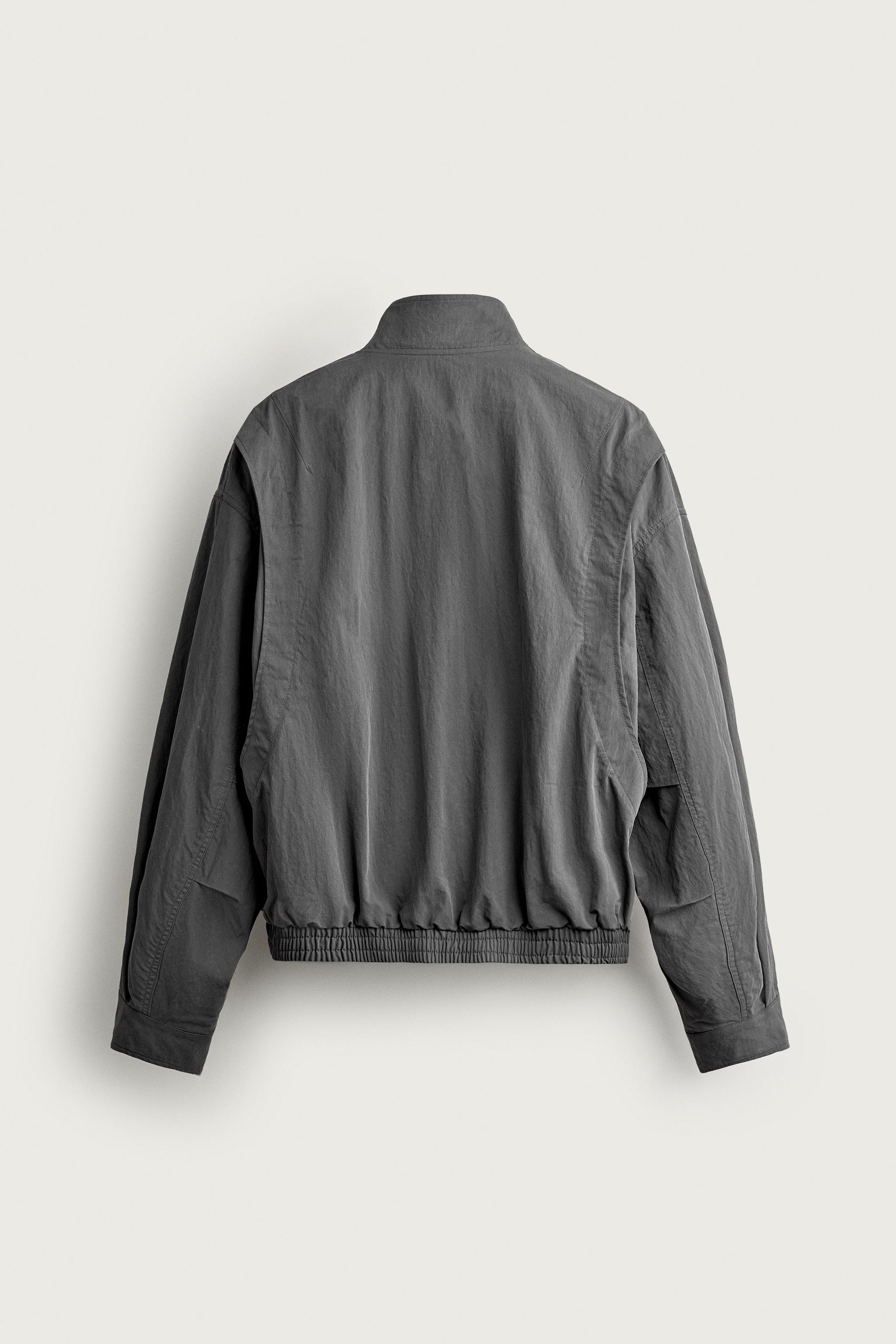 クロップドフィット テクニカルジャケット - ブルー/グレー | ZARA