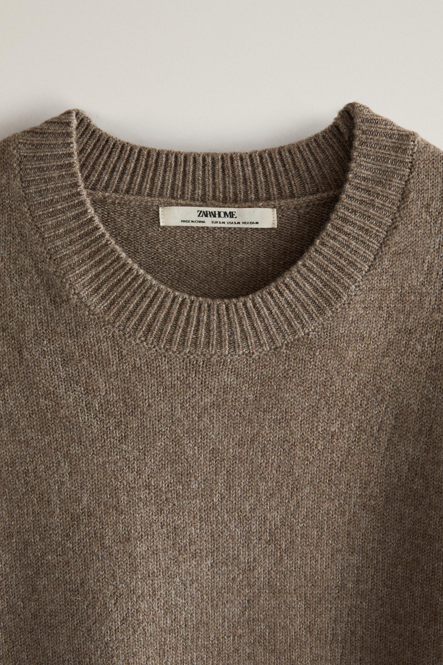 Женский свитер Zara Round Neck, цвет: Коричневый / Серо-коричневый — фото 2