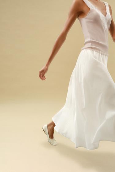 TOP CANNELÉ DENTELLE - rose poudré de Zara - Image 8