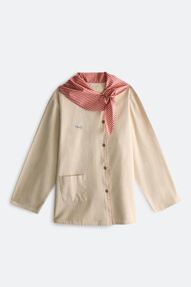 ADULT PIZZA PEANUTS™ CHEF'S JACKET - Light beige by Zara