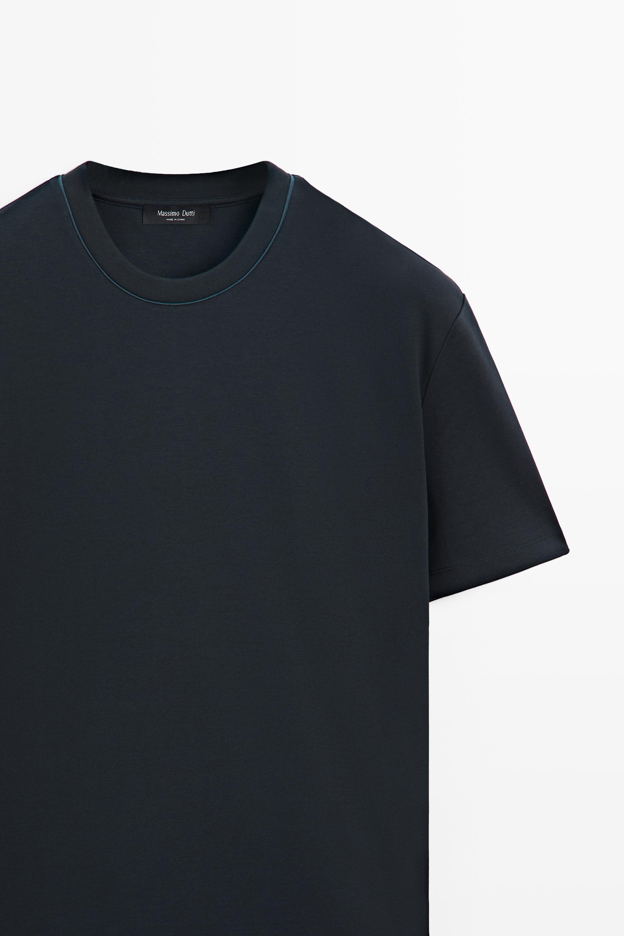 T-shirt manches courtes col contrastant