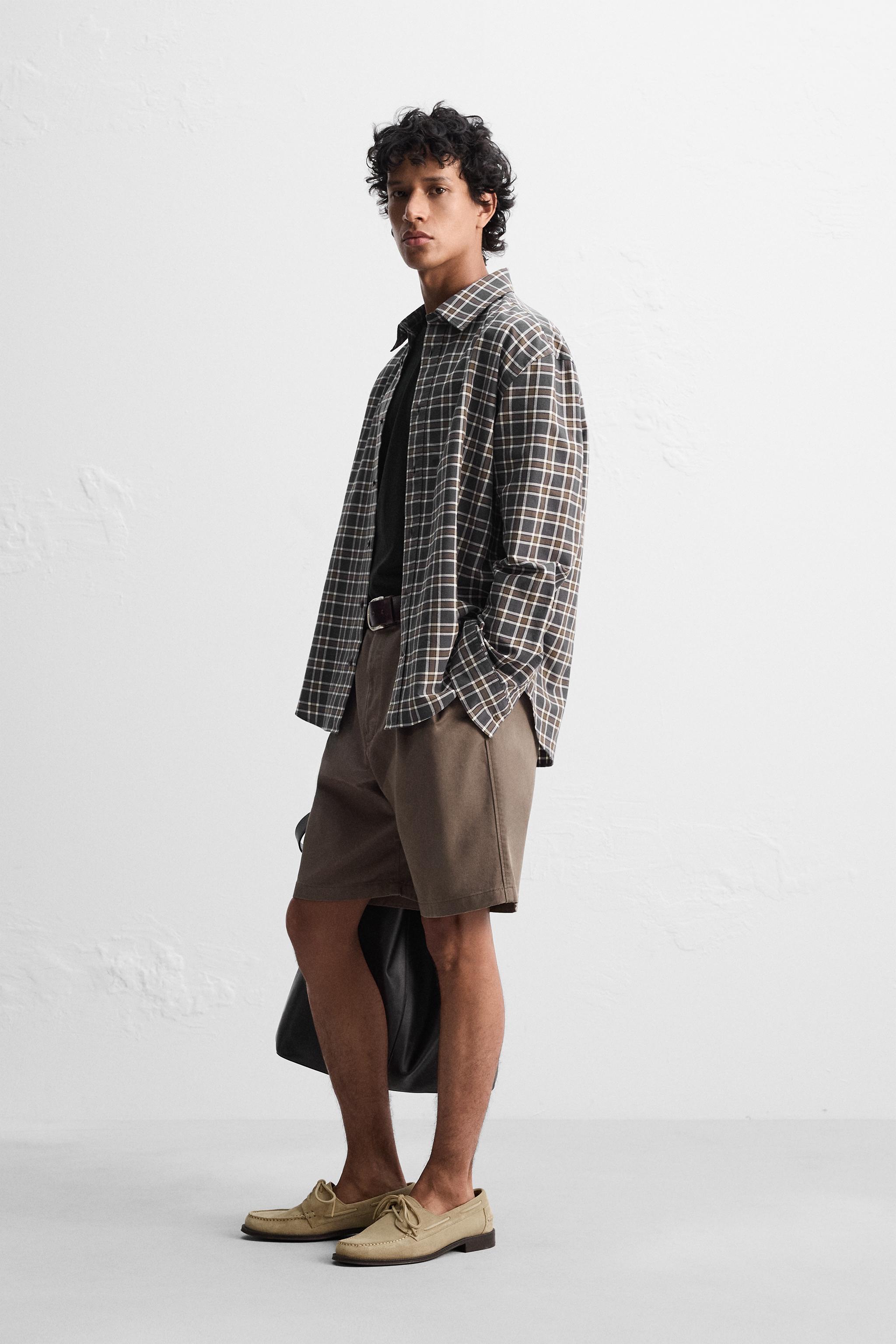 RELAXED FIT PLAID SHIRT