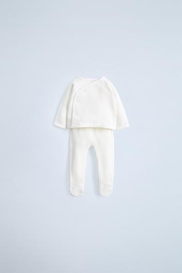 COMPLETO MAGLIA E LEGGINGS STRUTTURATO - Bianco sporco di Zara