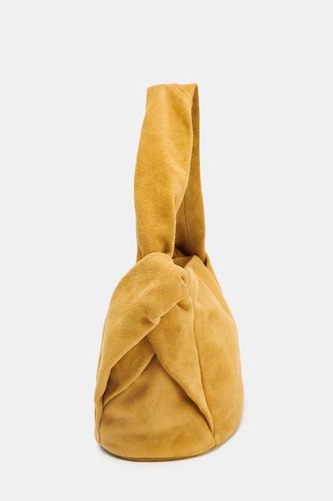 SACS EN CUIR DAIM BANDOULIÈRE - Jaune moutarde. de Zara - Image 6