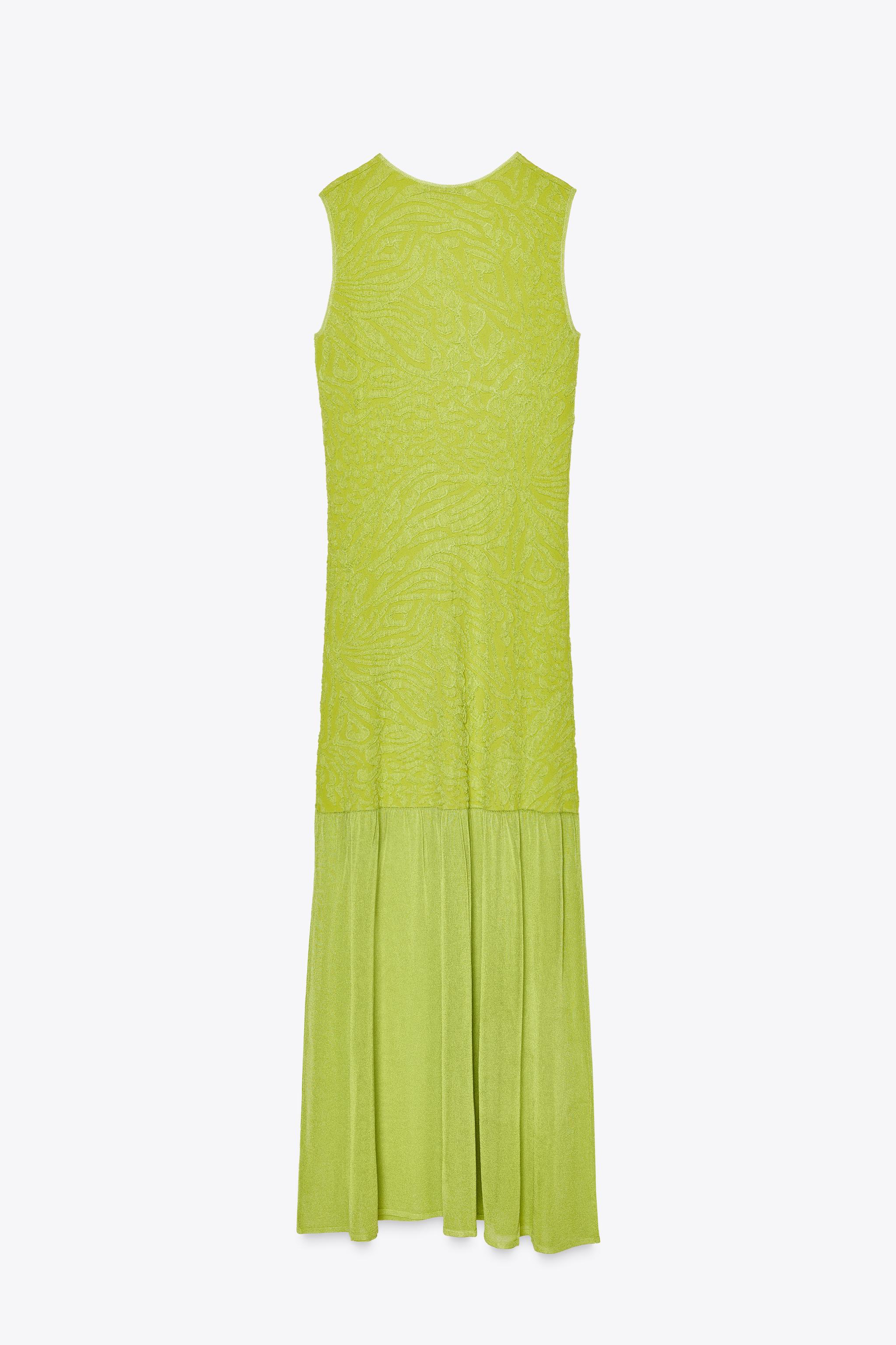 COMBINATION KNIT DRESS - Lime green | ZARA United States