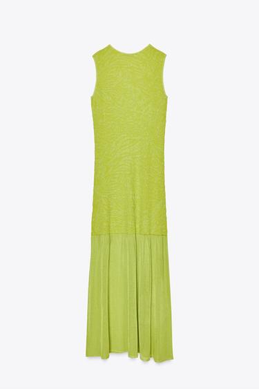 COMBINED KNIT DRESS - Lime by Zara - Image 4