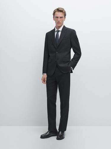 Zara Wool suit blazer - Navy blue - Image 0