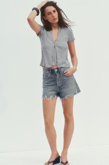 DOPPELTES HALTER-T-SHIRT - Grau meliert von Zara - Bild 0