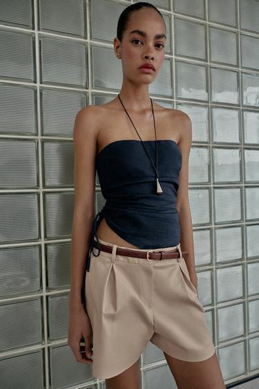 Zara Açık devetüyü - KEMERLİ YÜKSEK BEL BERMUDA