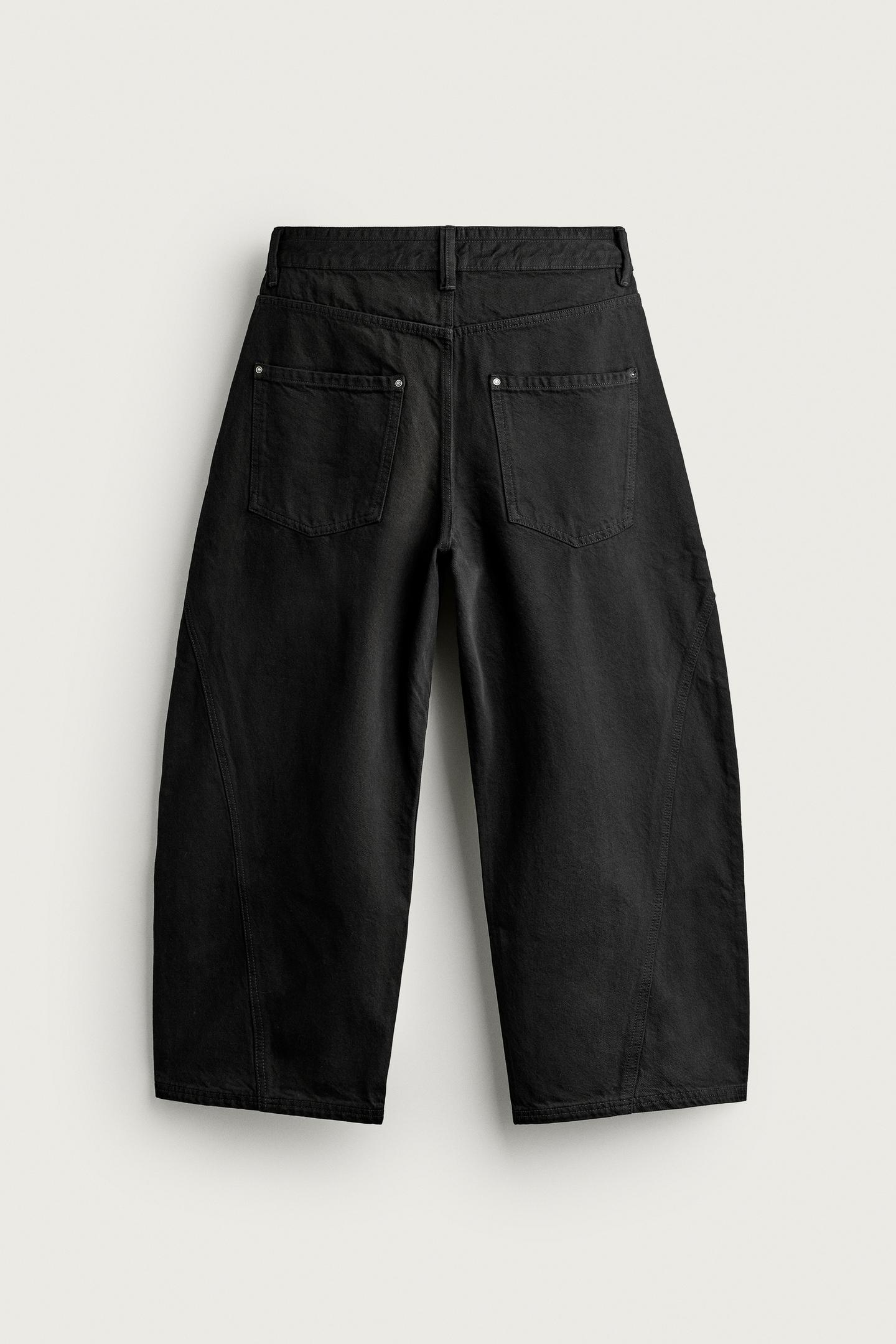 Мужские брюки Zara Pinstripe Balloon Fit, цвет: Чёрный — фото 8
