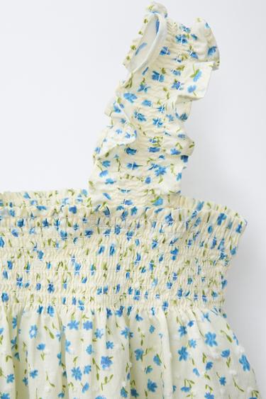 FLORAL DOTTED MESH TOP - Blue/White by Zara - Image 2