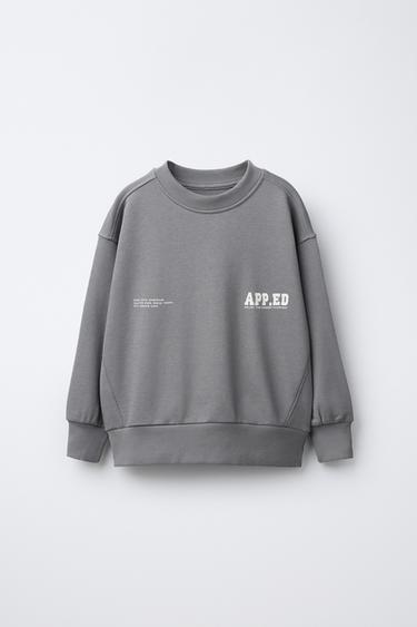 SLOGAN PRINT SWEATSHIRT AND JOGGERS SET - Light grey by Zara - Image 1