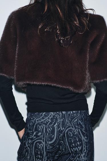 ZW COLLECTION LIMITED EDITION FAUX FUR JACKET - Brown by Zara - Image 2