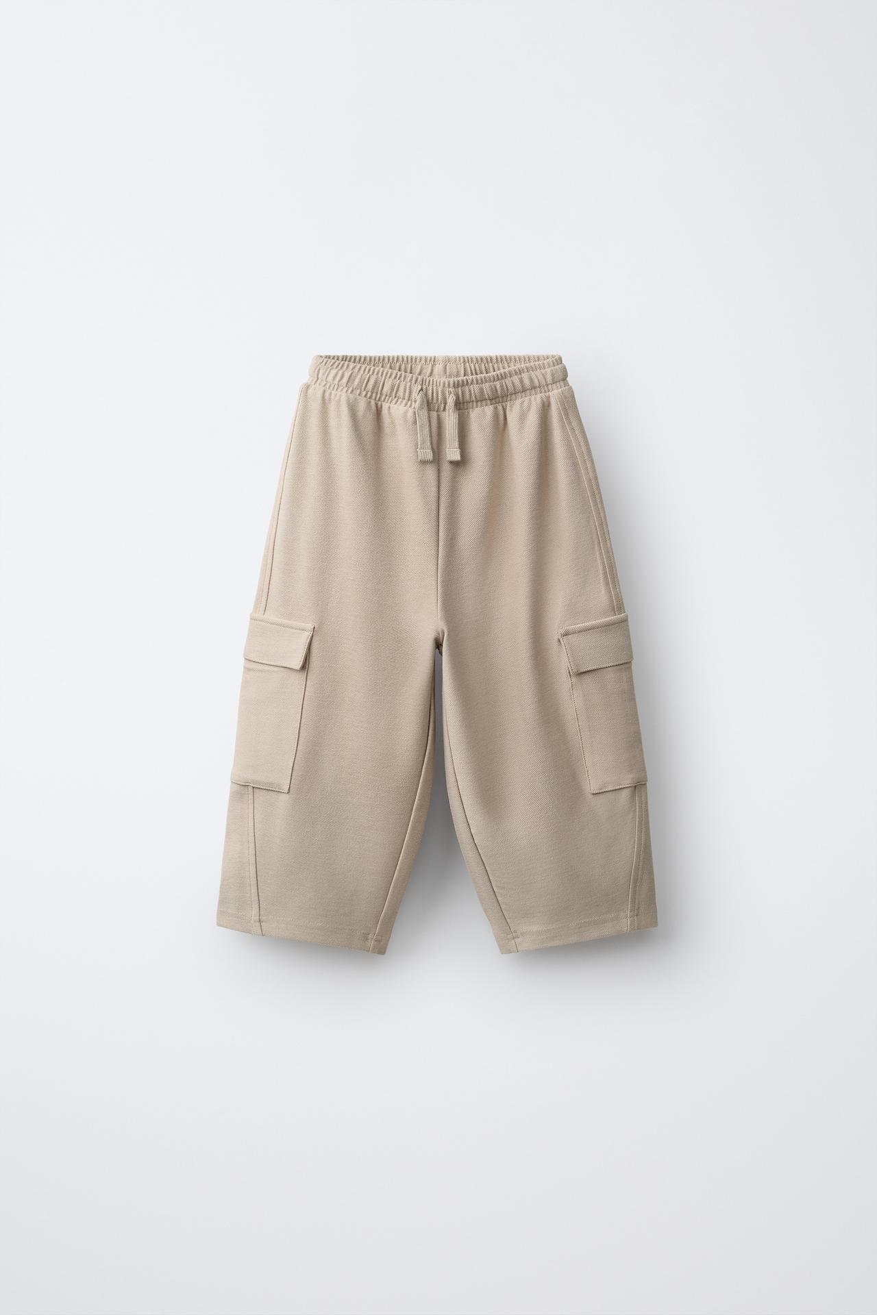 INTERLOCK CARGO PANTS — Dark beige