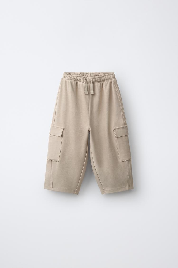 INTERLOCK CARGO PANTS — Dark beige