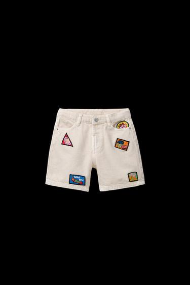 Zara TWILL PATCH SHORTS - Ecru - Image 0