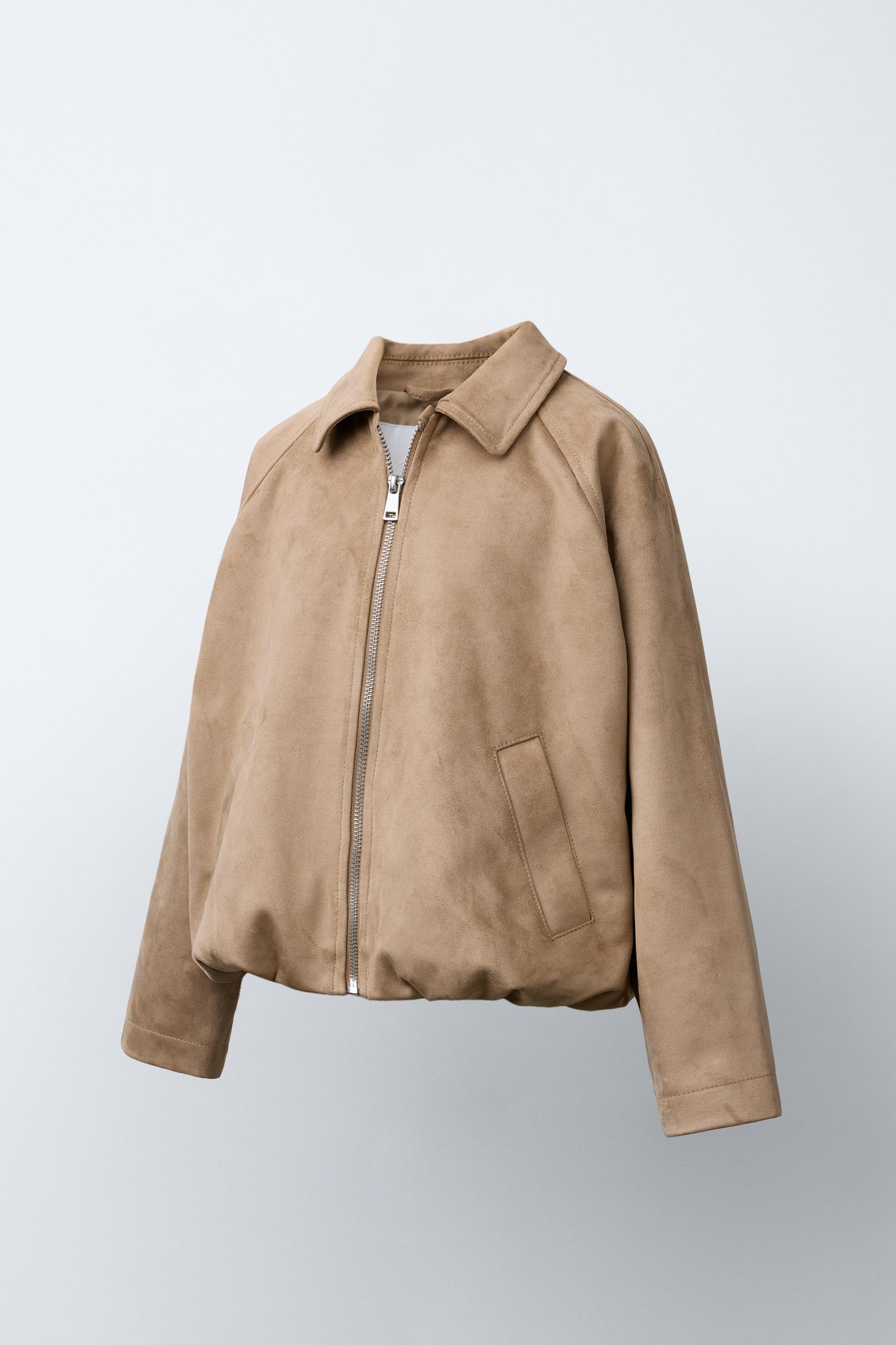 FAUX SUEDE BALLOON JACKET - Sand | ZARA United States