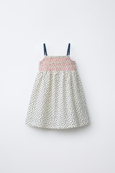 VESTIDO GOMAS ESTAMPADO FLORES - Azul claro de Zara