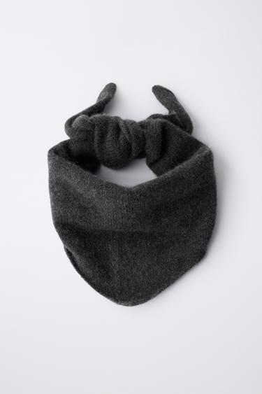FOULARD TRIANGULAIRE 100 % CACHEMIRE - Gris anthracite de Zara - Image 1