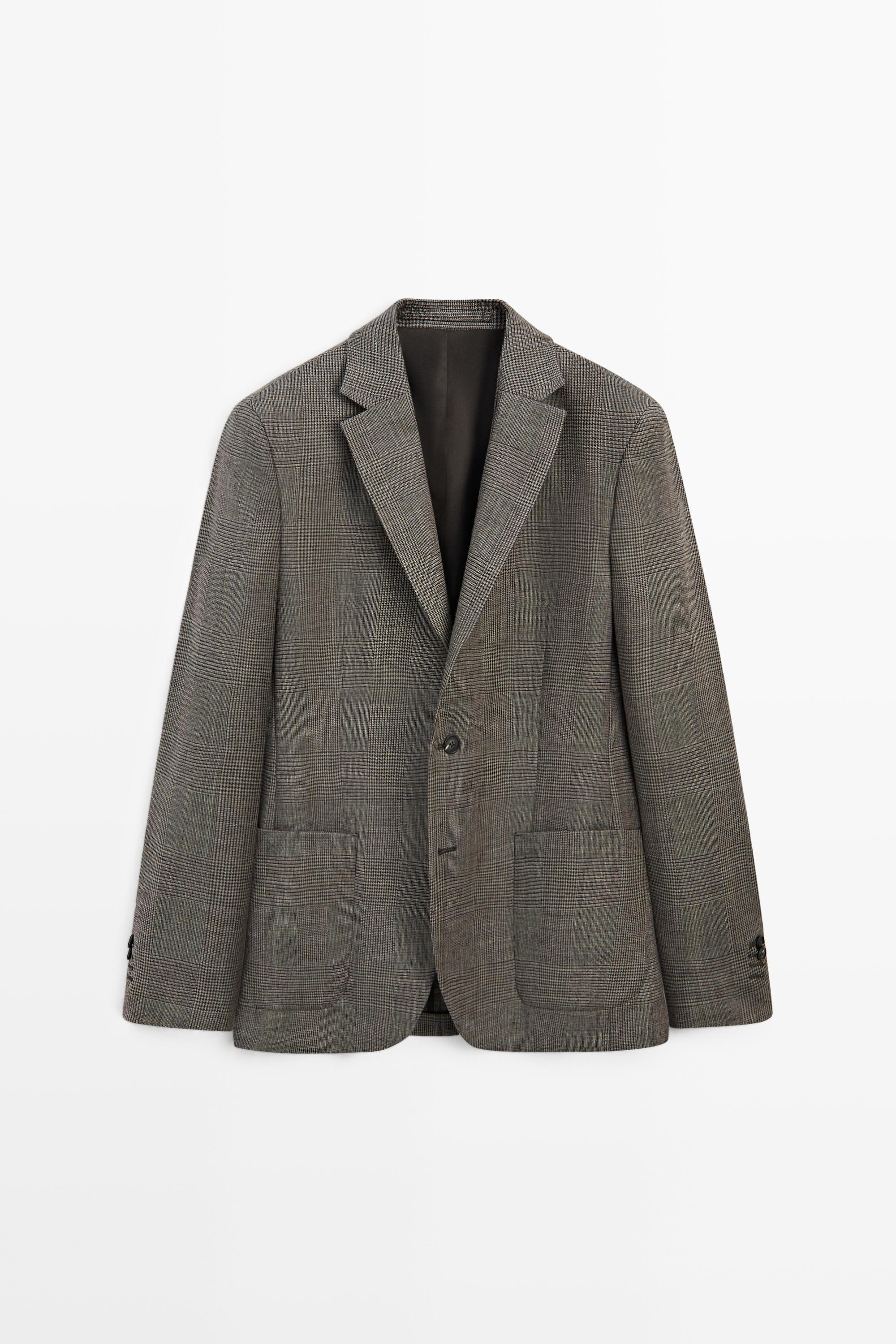 Blazer tailored en laine à carreaux