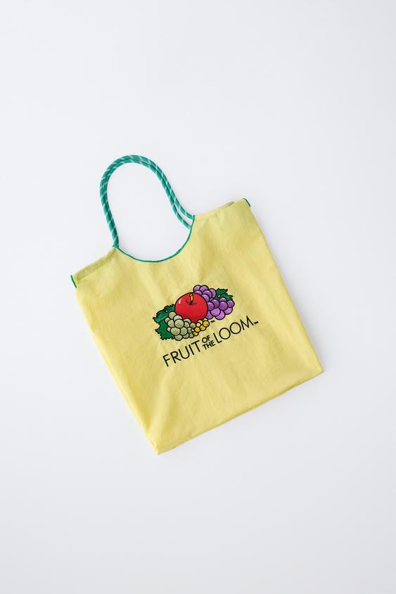 FRUIT OF THE LOOM™ PRINTED TOTE BAG - Yellow by Zara - Image 0