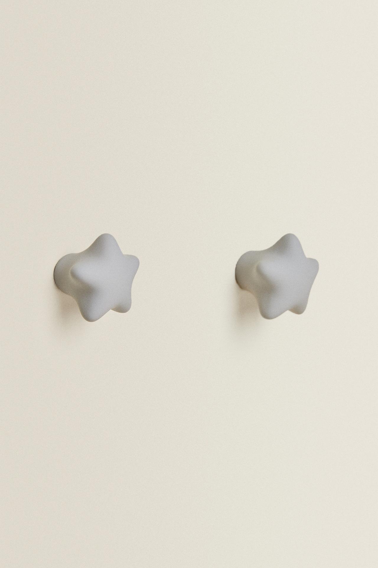 KIDS' STAR KNOBS (PACK OF 2) — Anthracite grey