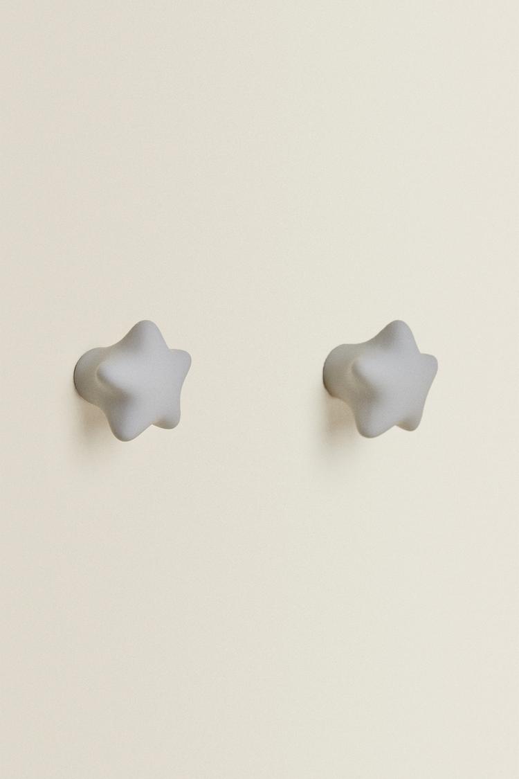 KIDS' STAR KNOBS (PACK OF 2) — Anthracite grey