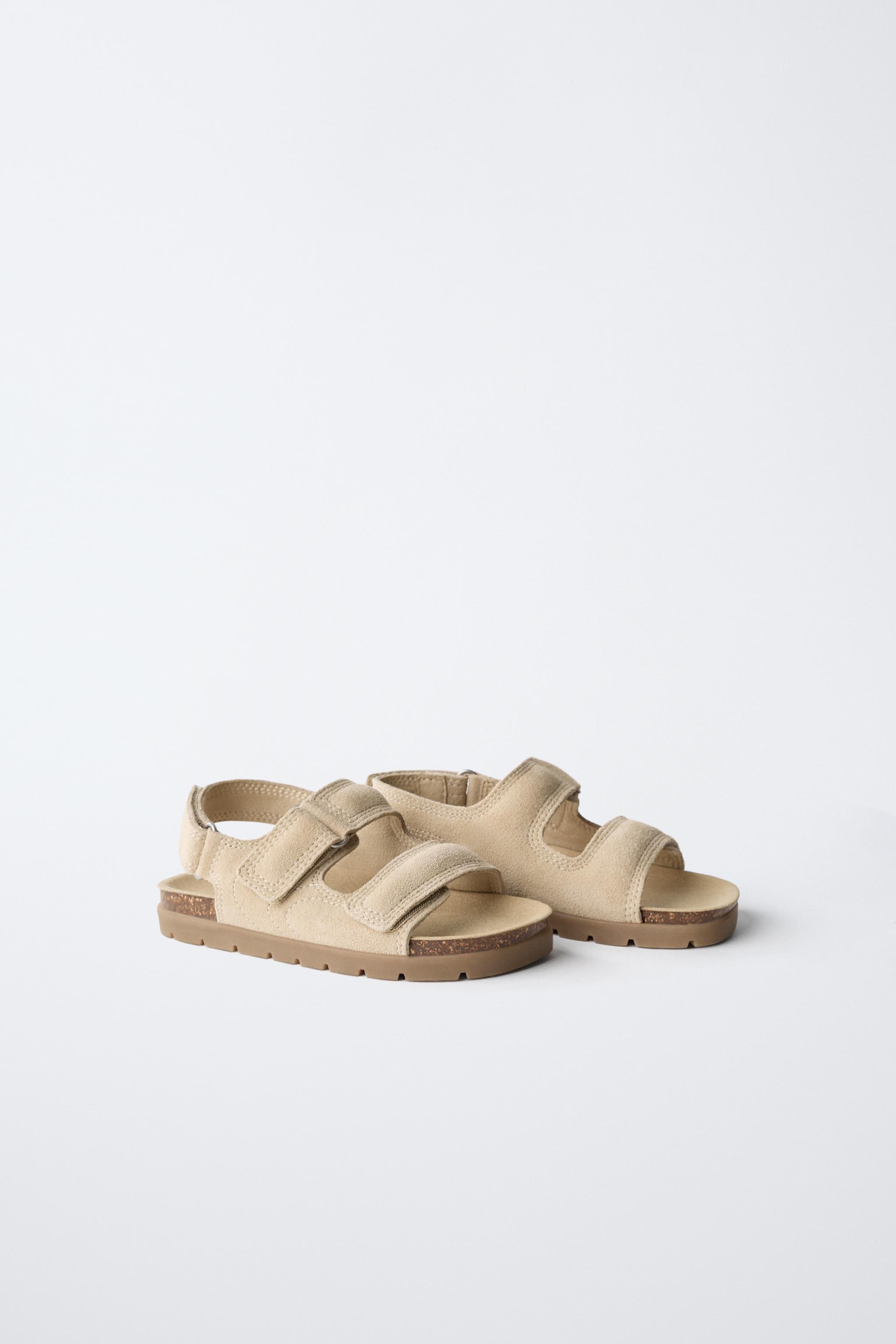 DOUBLE STRAP LEATHER SANDALS — Sandy Brown (alternate view)