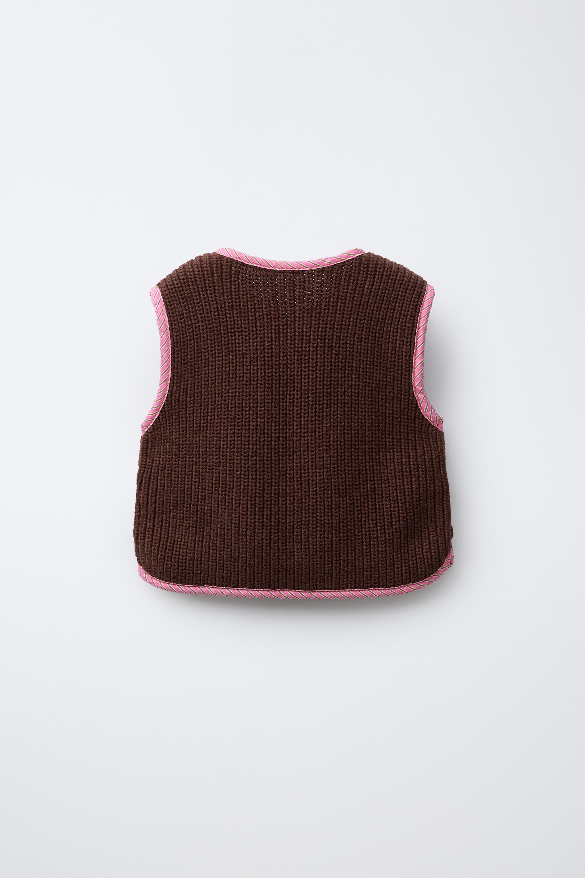 STRIPED COMBINATION VEST - Pink | ZARA Canada