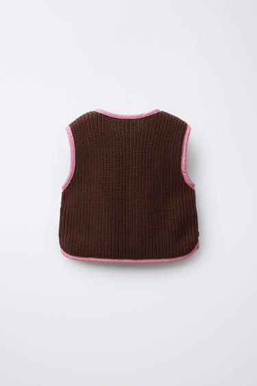 STRIPED COMBINATION WAISTCOAT - Pink by Zara - Image 1