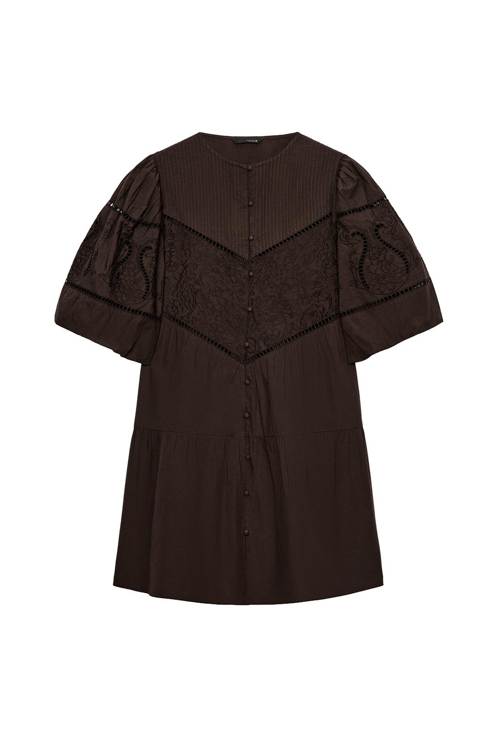EMBROIDERED POPLIN MINI DRESS - image 3