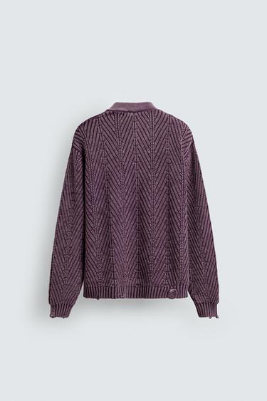 GILET STRUCTURÉ À EFFET DÉCHIRURES - Lilas de Zara - Image 8