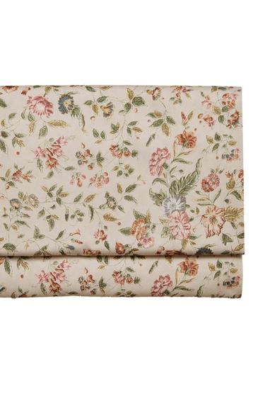 FLORAL SATEEN FLAT SHEET (300 THREAD COUNT) - Світло-бежевий Zara