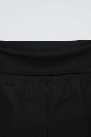 POPLIN RIB WAISTBAND TROUSERS - Black by Zara - Image 2
