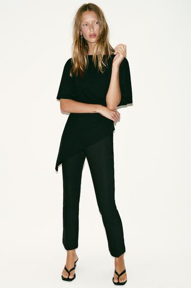 ASYMMETRIC DRAPED TOP - Black by Zara