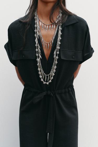 COMBINAISON FLUIDE POCHES - Noir de Zara - Image 3